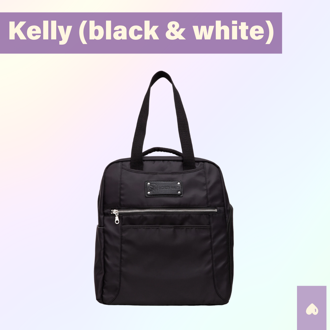 Mochila Kelly black white La Lactancia